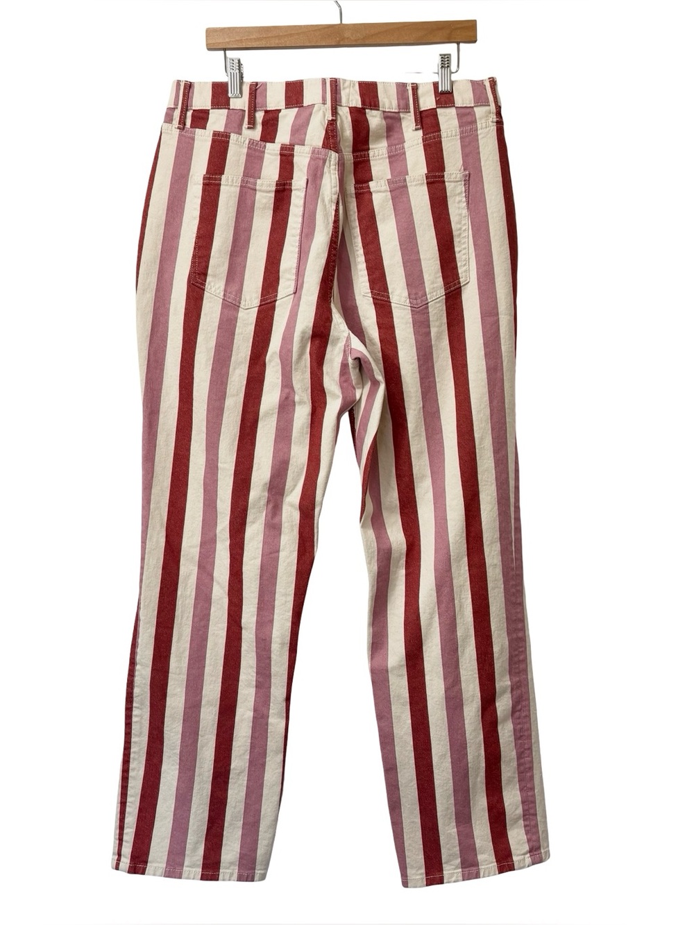 Boden Red and Pink Vertical Stripe Straight-Leg Pants - Picture 3 of 14
